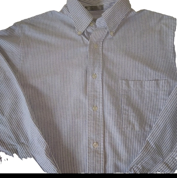 Men's Lord & Taylor Striped Cotton Oxford Shirt 15 1/2 - Picture 2 of 8
